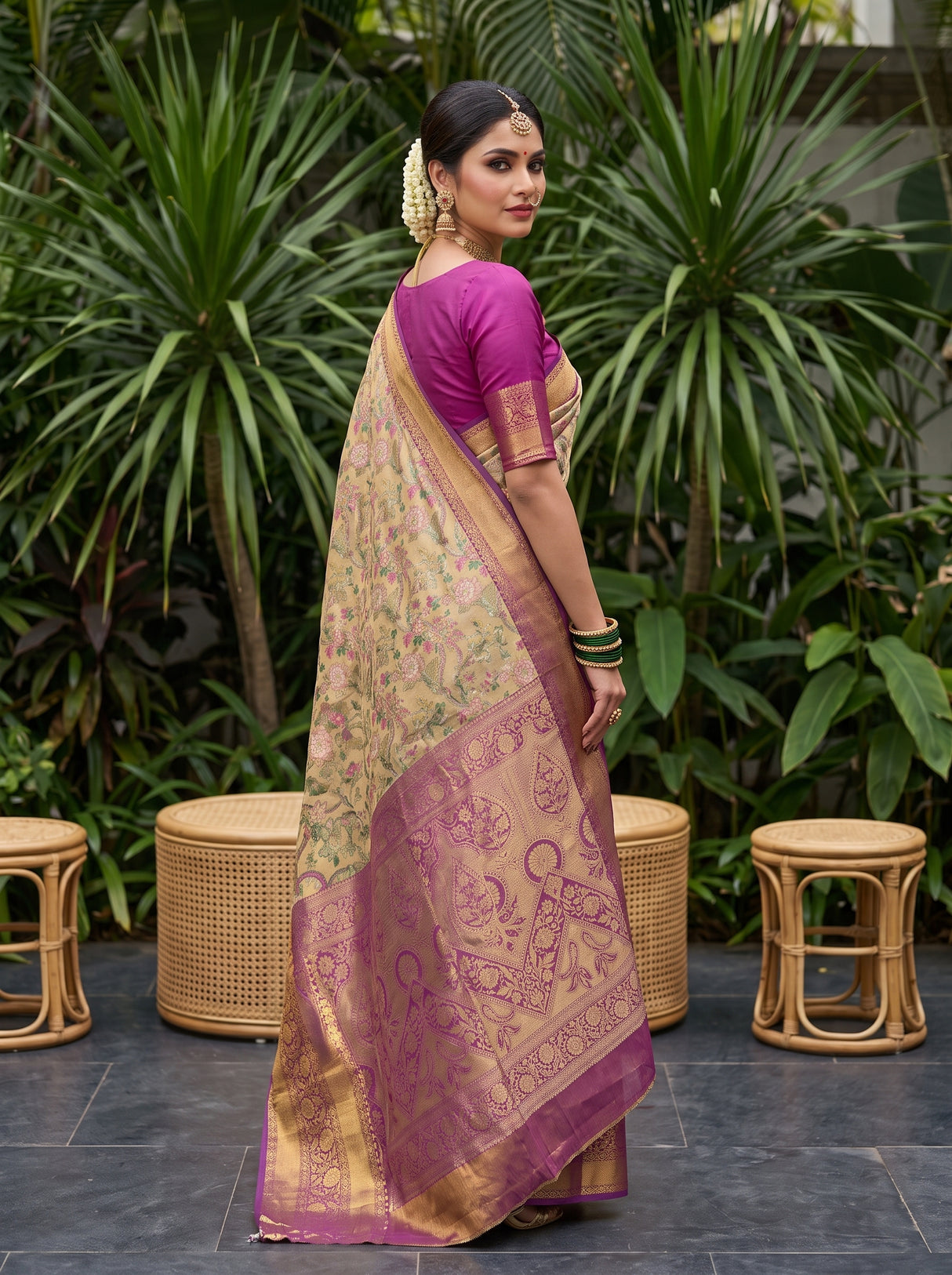 MIMOSA Magenta Saree Saree — pose 7 styling detail