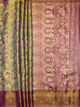 MIMOSA Magenta Saree Saree — pallu and zari work detail