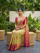 MIMOSA Parrot Green Saree Saree — pose 8 styling detail