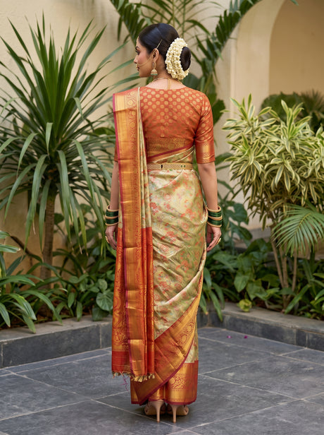 MIMOSA Pista Saree Saree — pose 2 styling detail