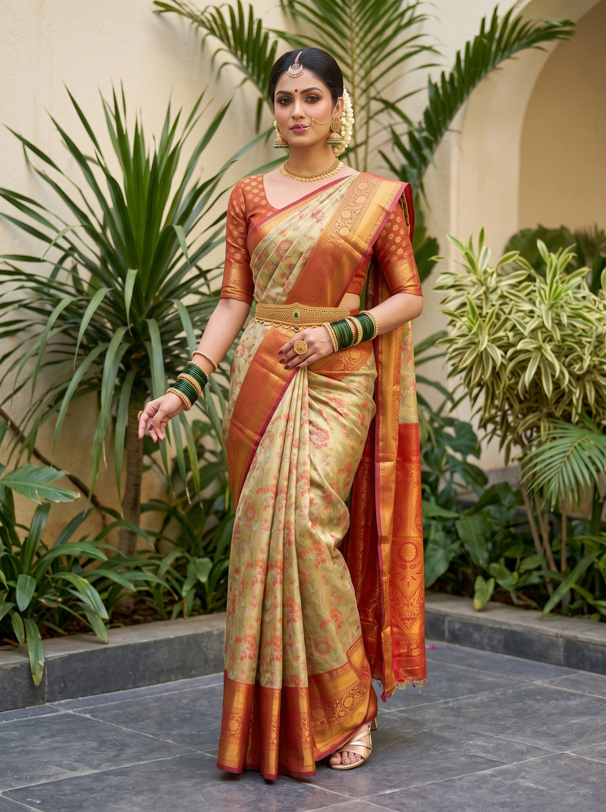MIMOSA Pista Saree Saree — pose 5 styling detail