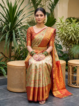 MIMOSA Pista Saree Saree — pose 6 styling detail