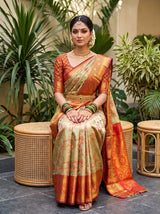 MIMOSA Pista Saree Saree — pose 8 styling detail