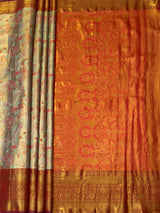 MIMOSA Pista Saree Saree — pallu and zari work detail