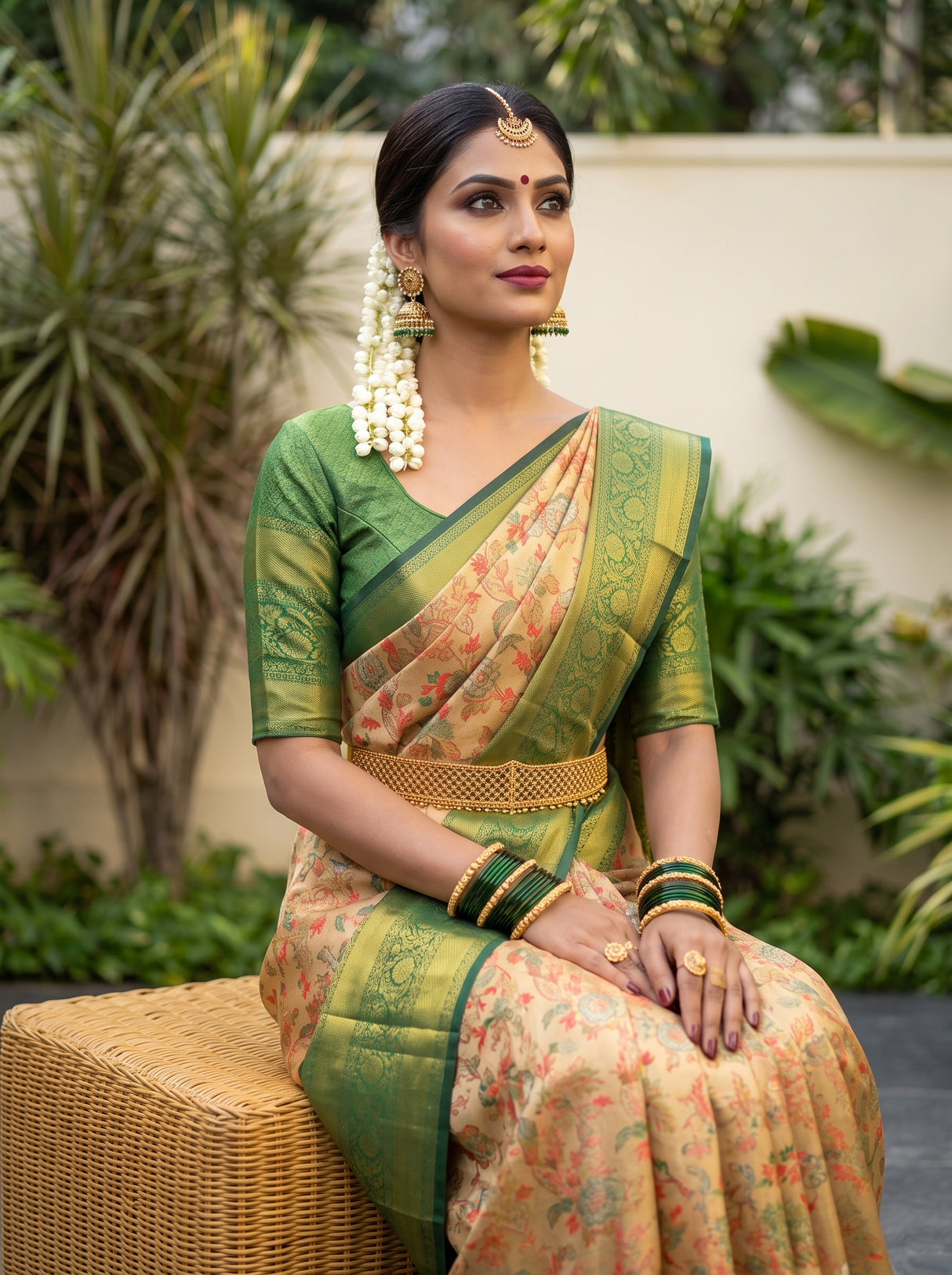 MIMOSA Red Saree Saree — pose 10 styling detail