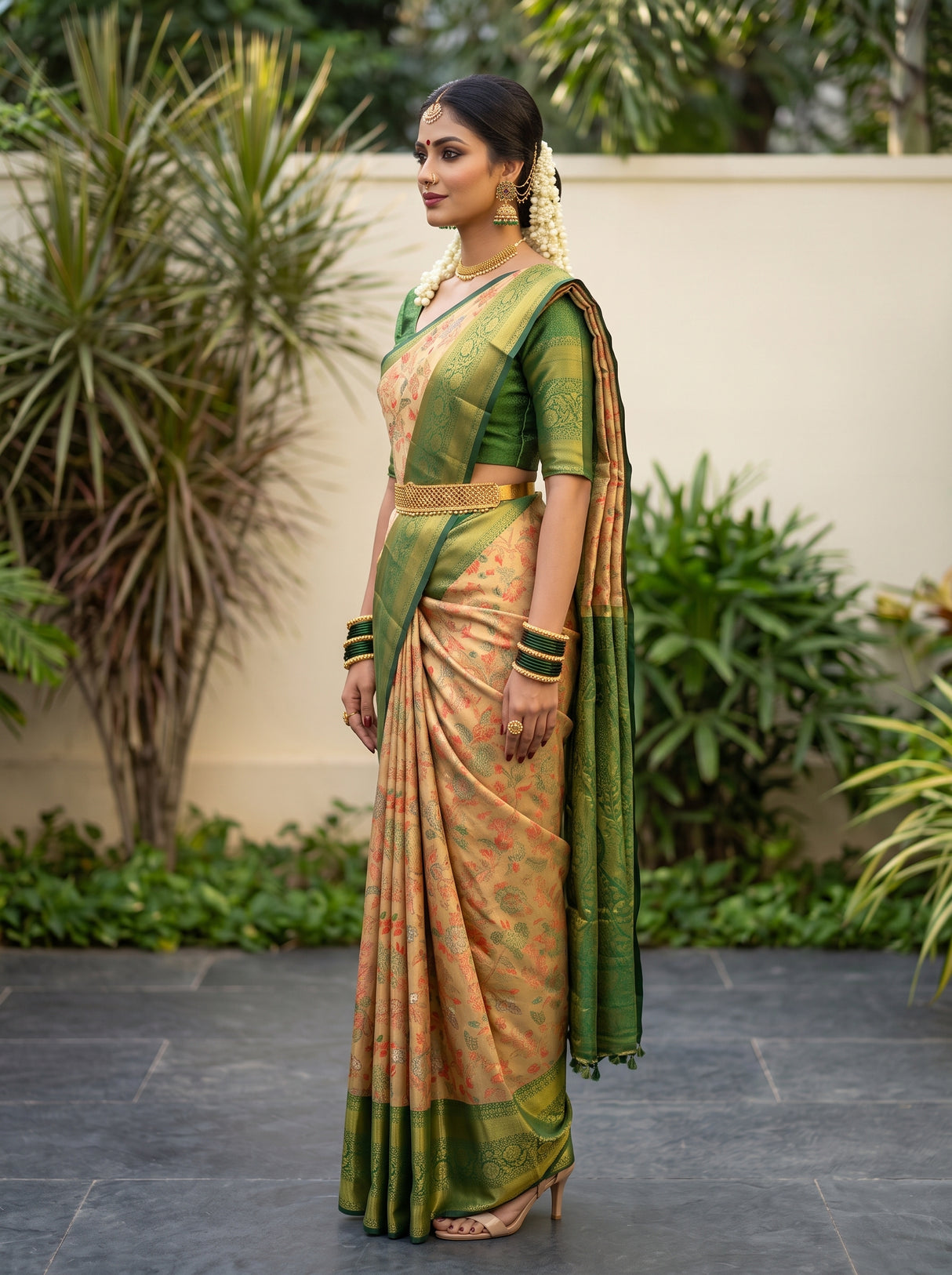 MIMOSA Red Saree Saree — pose 3 styling detail