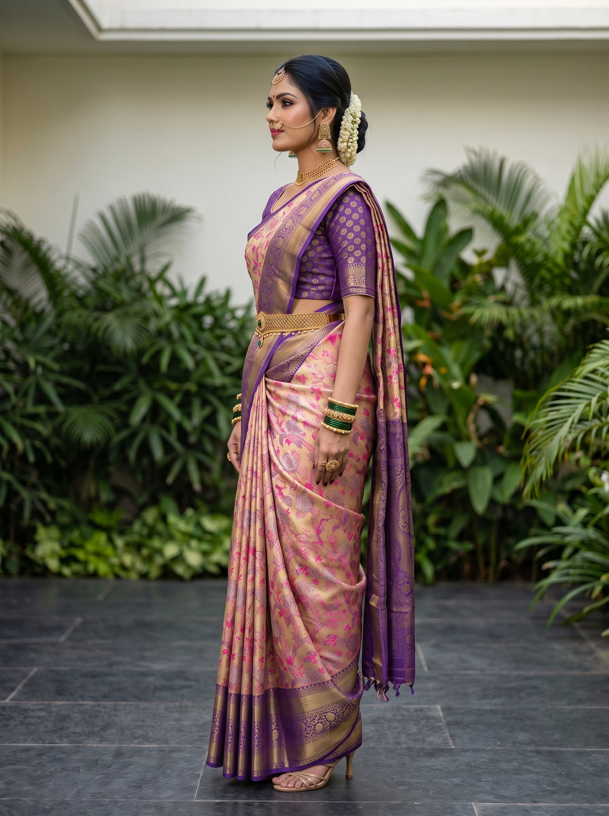 MIMOSA Rani Saree Saree — pose 3 styling detail
