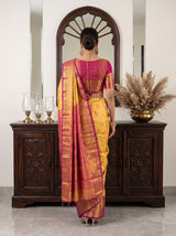 MIMOSA Gold Kanjivaram Art Silk Saree — Model Lifestyle Pose
