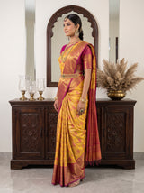 MIMOSA Gold Kanjivaram Art Silk Saree — pose 3 styling detail