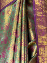 MIMOSA Green Kanjivaram Art Silk Saree — fleets shot full lifestyle