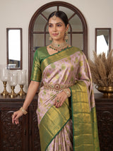 MIMOSA Lavender Kanjivaram Art Silk Saree — pose 10 styling detail