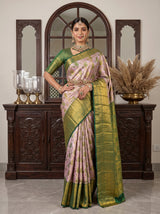 MIMOSA Lavender Kanjivaram Art Silk Saree — pose 4 styling detail