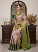 MIMOSA Lavender Kanjivaram Art Silk Saree — pose 8 styling detail