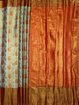 MIMOSA Pista Kanjivaram Art Silk Saree — pallu and zari work detail