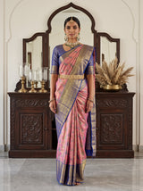 MIMOSA Rani Kanjivaram Art Silk Saree — Saree Pallu and Body Detail