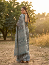 MIMOSA Grey Saree Saree — pose 7 styling detail