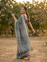 MIMOSA Grey Saree Saree — pose 9 styling detail