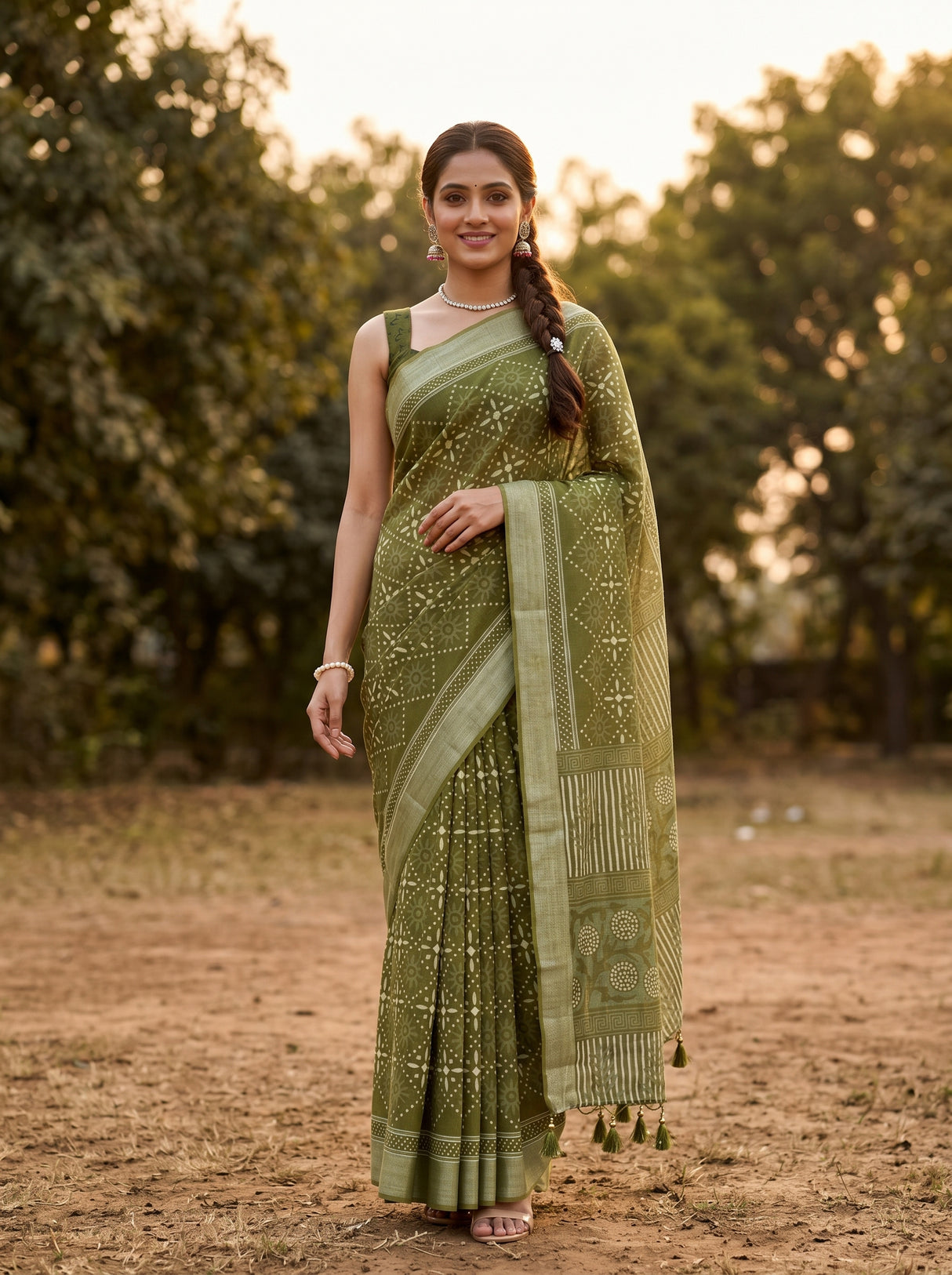 Olive  Saree
