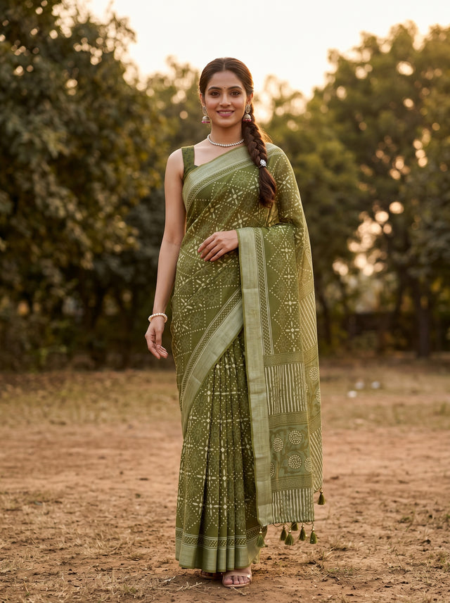 Olive  Saree