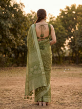 MIMOSA Olive Saree Saree — pose 2 styling detail