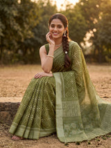 MIMOSA Olive Saree Saree — pose 8 styling detail