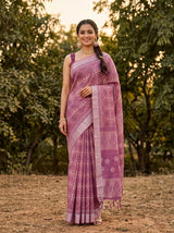 Pink  Saree