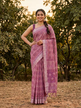 MIMOSA Pink Saree Saree — pose 4 styling detail