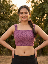 MIMOSA Pink Saree Saree — blouse close-up