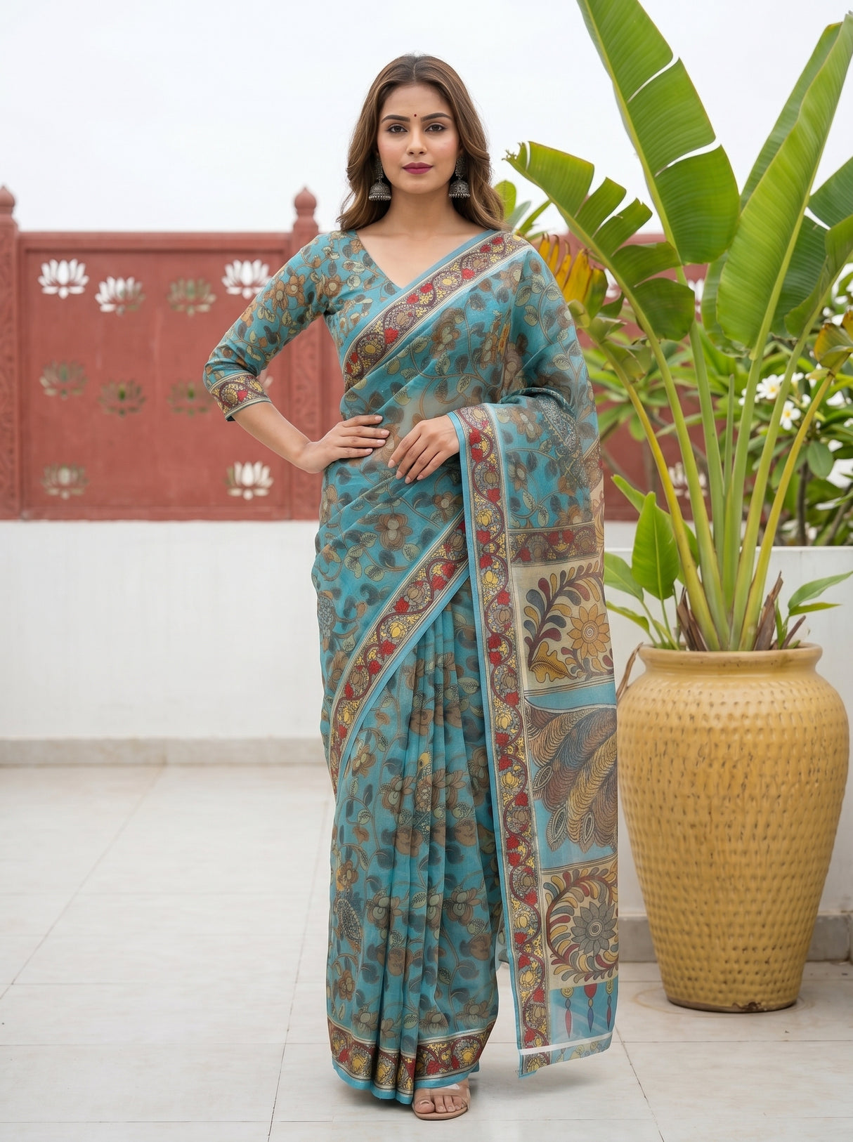 MIMOSA Ananda Saree Saree — pose 4 styling detail