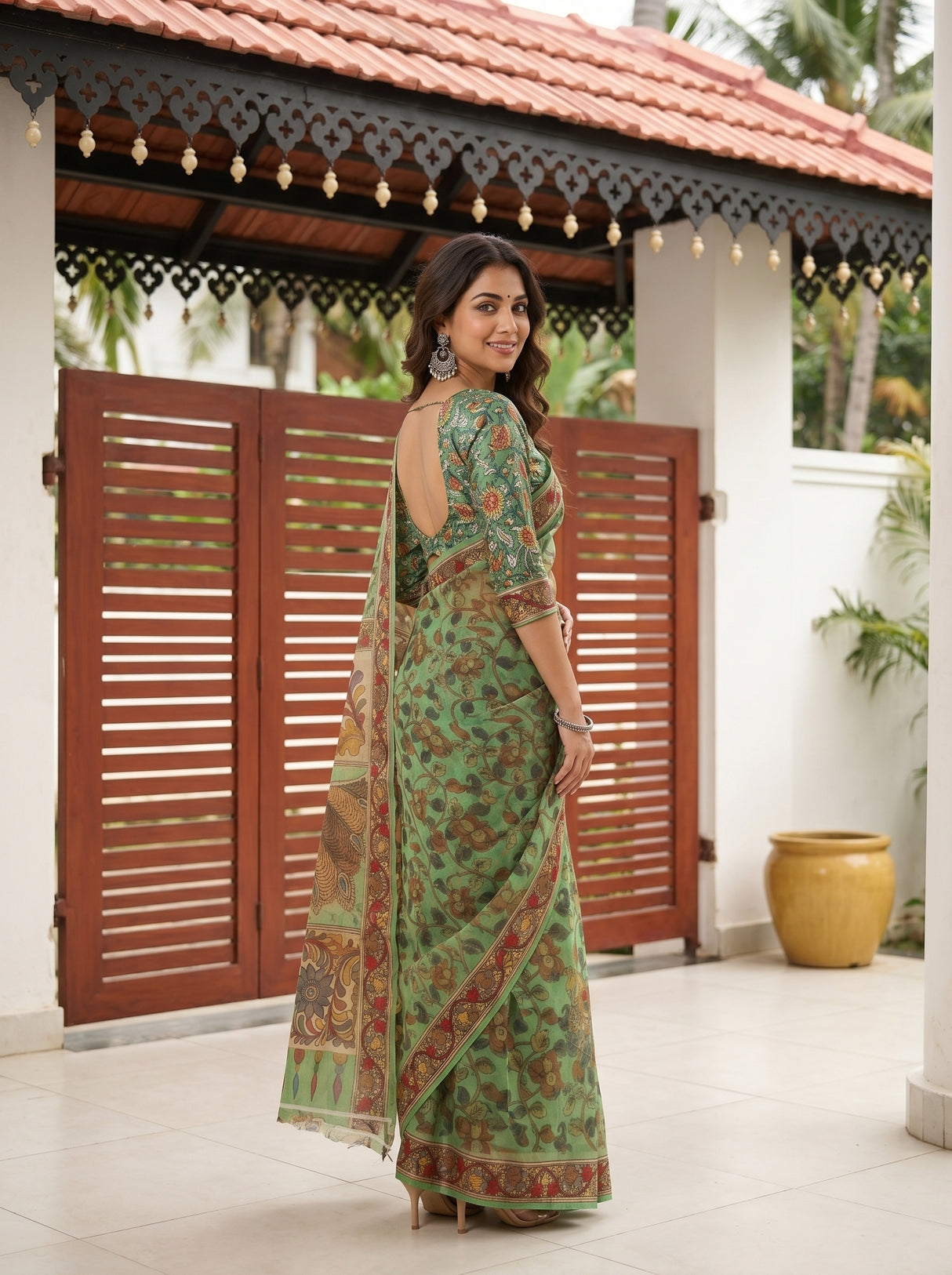 MIMOSA Green Saree Saree — pose 5 styling detail