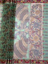 MIMOSA Green Saree Saree — pallu and zari work detail
