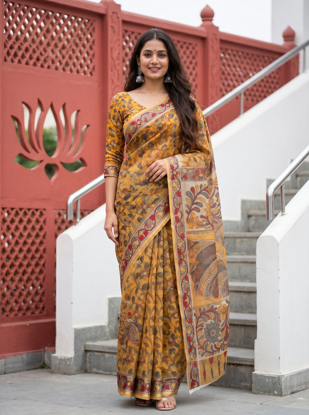 Mustard  Saree