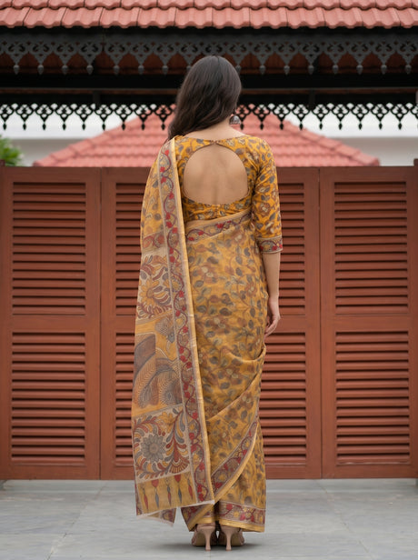 MIMOSA Mustard Saree Saree — pose 2 styling detail