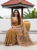 MIMOSA Mustard Saree Saree — pose 8 styling detail