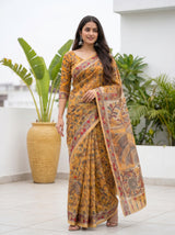 MIMOSA Mustard Saree Saree — pose 9 styling detail