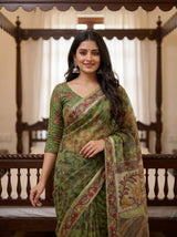 MIMOSA Olive Saree Saree — pose 10 styling detail
