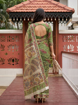 MIMOSA Olive Saree Saree — pose 2 styling detail