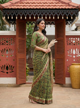 MIMOSA Olive Saree Saree — pose 3 styling detail