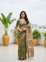 MIMOSA Olive Saree Saree — pose 6 styling detail