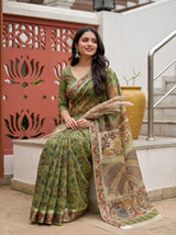 MIMOSA Olive Saree Saree — pose 8 styling detail