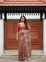 Peach  Saree