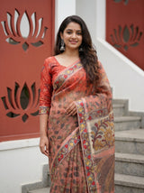 MIMOSA Peach Saree Saree — pose 10 styling detail