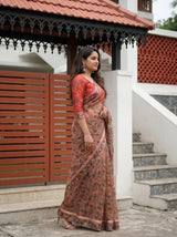 MIMOSA Peach Saree Saree — pose 3 styling detail