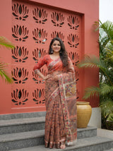 MIMOSA Peach Saree Saree — pose 4 styling detail