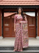 Pink  Saree