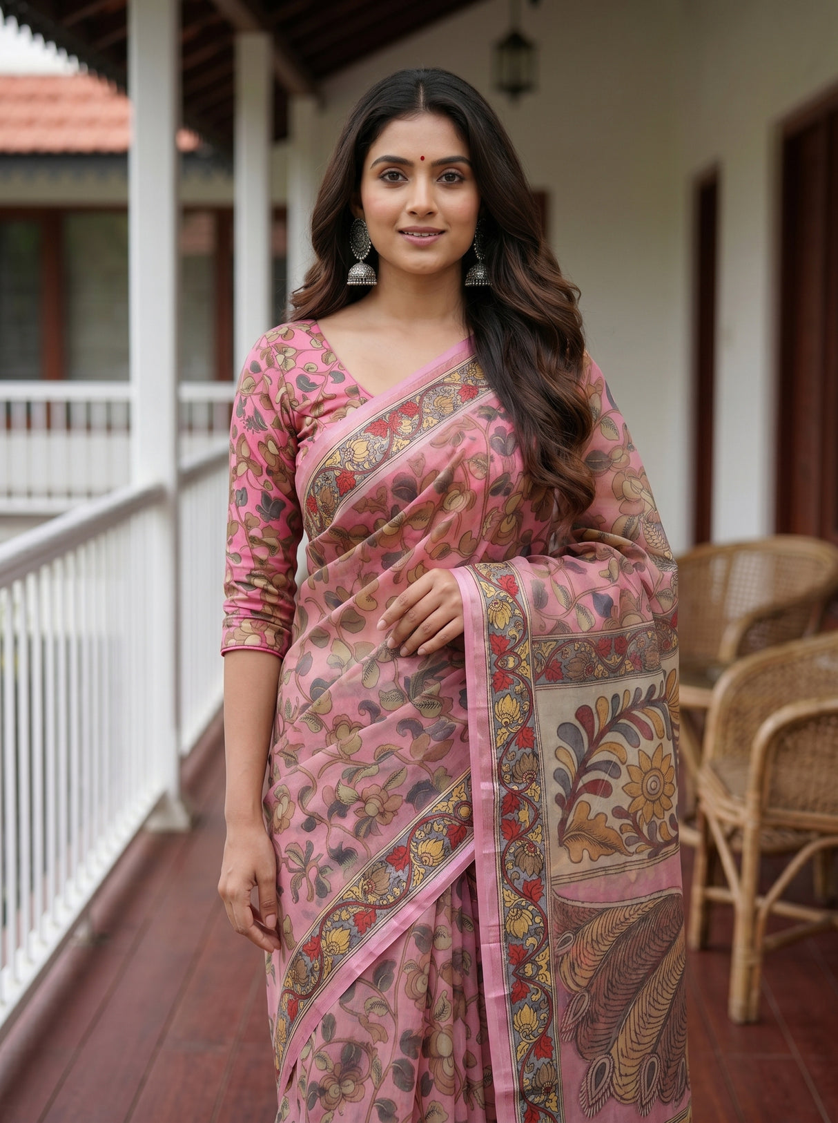 MIMOSA Pink Saree Saree — pose 10 styling detail