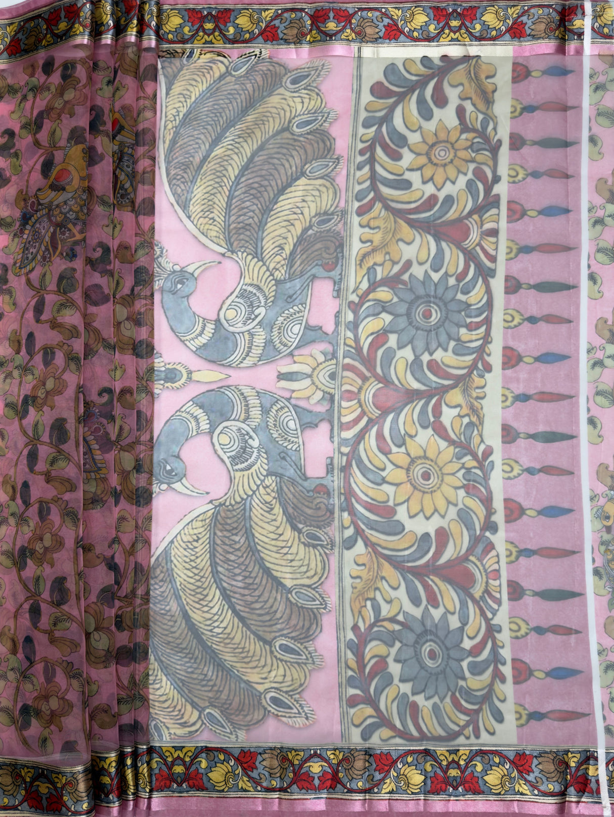 MIMOSA Pink Saree Saree — pallu and zari work detail