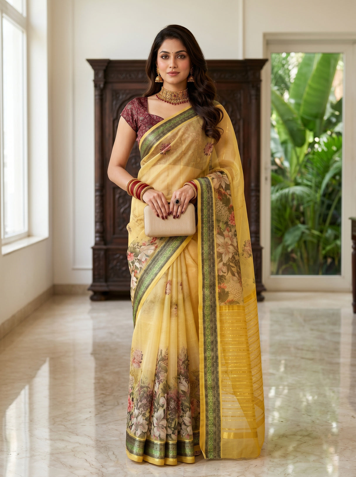 MIMOSA Saree Saree — front view on mannequin