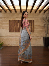 MIMOSA Grey Saree Saree — pose 7 styling detail