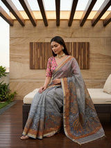 MIMOSA Grey Saree Saree — pose 8 styling detail